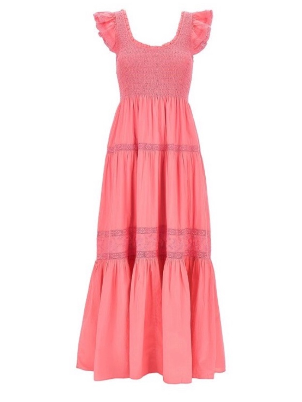 LoveShackFancy Pink Chessie Maxi Dress Size M